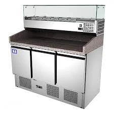 ثلاجة تحضير بيتزا مع سطح جرانيت – 3 أبواب سفلية و6 صحون علوية